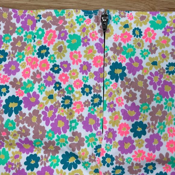 Wild Fable Women's Notch Front Floral Print Jean Mini Skirt - Size 8 - NWT - Picture 9 of 10